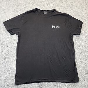 Huel‎ Men's T Shirt  XL Black Double Sided Short Sleeve Crew Neck